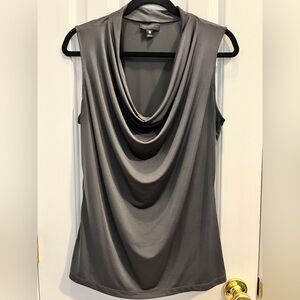 Worthington Gray Draped Sleeveless Tank Top